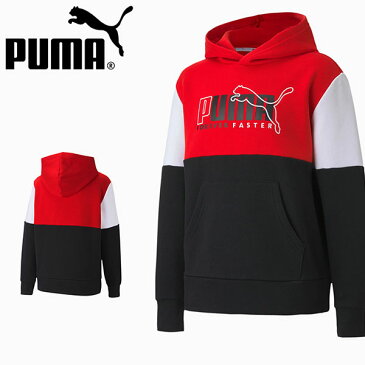30%OFF キッズ スウェット パーカー プーマ PUMA ジュニア 子供 ALPHA フーディー FL 裏起毛 プルオーバー スエット トレーナー ロゴ スポーツウェア レッド 赤 585220