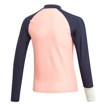 30%OFF キッズ 長袖 ラッシュガード アディダス adidas Rashguard Long Sleeve K ジュニア 子供 女の子 フルジップ UVカット 紫外線対策 水着 海水浴 水あそび ビーチ プール 日焼け対策 ピンク 2020春新作 GKE89【あす楽対応】