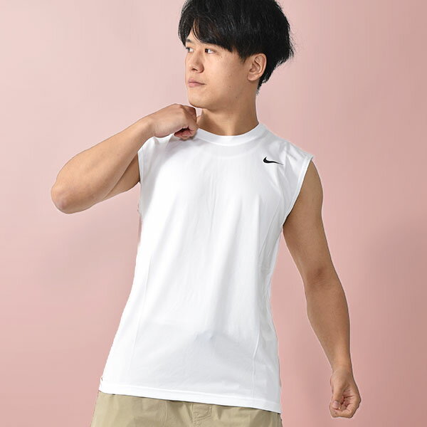 ナイキ タンクトップ  メンズ ゆうパケット対応可能！タンクトップ ナイキ NIKE メンズ ドライフィット レジェンド S/L Tシャツ ノースリーブ トレーニングシャツ スポーツウェア ランニング ジョギング ジム トレーニング フィットネス スポーツ シャツ ウェア ホワイト 白 718836