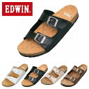 エドウィン サンダル EDWIN レディース フラットサンダル ぺたんこ コルク フットベット コンフォートシューズ 疲れなし 歩き やすい カジュアル おしゃ...