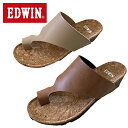 エドウィン サンダル EDWIN レディース ヒール 4cm ウェッジソール サンダル コルク フットベット コンフォートシューズ 疲れなし 歩き やすい カジ...