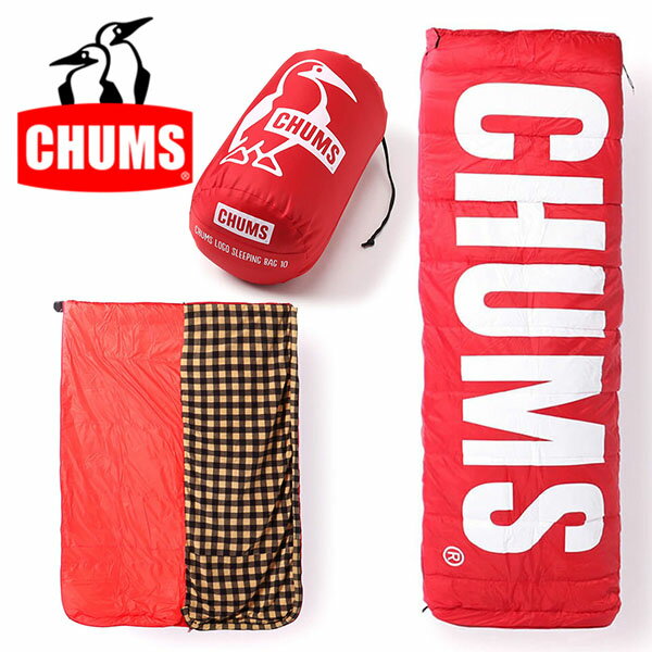 ■商品コメント &nbsp; CHUMS チャムス CHUMS Logo Sleeping Bag 10 チャムスロゴスリーピングバッグ10 CH09-1251 最適温度帯を分けて使いやすくなったスリーピングバッグ！寝袋の中でも自由に動くことができ、快適な寝心地の封筒型スリーピングバッグ。使用シーン(季節・エリア)に合わせて種類を選べるようにアップデート。こちらの商品は10度までの環境で快適に使用ができます。広げて布団のように使用したり、暑くなったときは足元だけ出したり、気温や状況によってフレキシブルに使用可能。ファミリーキャンプにもおすすめ。 〈商品仕様〉 ・CHUMSロゴをモチーフにしたスリーピングバッグ ・適応温度：10度以上 ・頭側はドローコード、側面から足元にかけてはL字のファスナー式(Wファスナー) ・裏地には黄色のブロックチェック柄を採用 ・持ち運びに便利な収納袋が付属 ・収納袋にはブービーバードのプリント入り ■サイズ 約　H 182 × W 76 cm (収納時：約 H 43 × W 25cm) 重量：約1000g ■カラー Red-R001 ■材質 Body/Nylon 100% Lining/Polyester 100% Insulation/Polyester 100% &nbsp; ■商品カラーにつきまして &nbsp; 可能な限り商品色に近い画像を選んでおりますが、 閲覧環境等により画像の色目が若干異なる場合もございますので、 その旨をご理解された上でご購入ください。 &nbsp; メーカー希望小売価格はメーカー商品タグに基づいて掲載しています