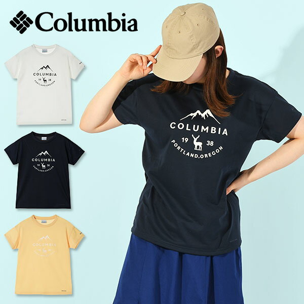 ゆうパケット対応可能！ コロンビア 半袖Tシャツ Columbia レディース チェンブリンコーブ ロゴT 吸湿速乾 丸首 クルーネック ロゴTシャツ 半袖 Tシャツ ウェア トップス アウトドア PL0228 2024春夏新作