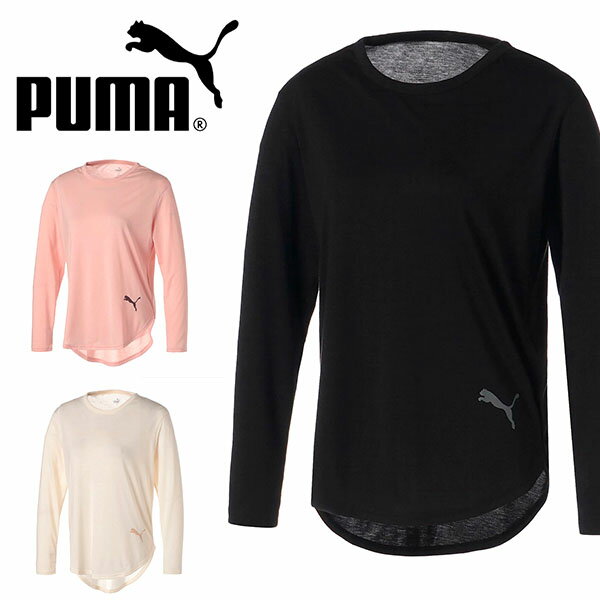 プーマ レディース 長袖 Tシャツ PUMA STUDIO トレンド LS Tシャツ ロンT ワンポイント ロゴ スポーツウェア トレーニング ジム フィットネス ヨガ 2022秋新作 522624