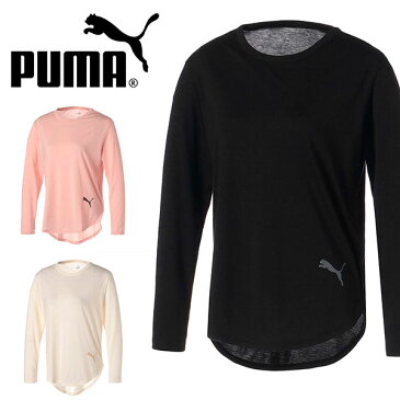 プーマ レディース 長袖 Tシャツ PUMA STUDIO トレンド LS Tシャツ ロンT ワンポイント ロゴ スポーツウェア トレーニング ジム フィットネス ヨガ 2022秋新作 522624