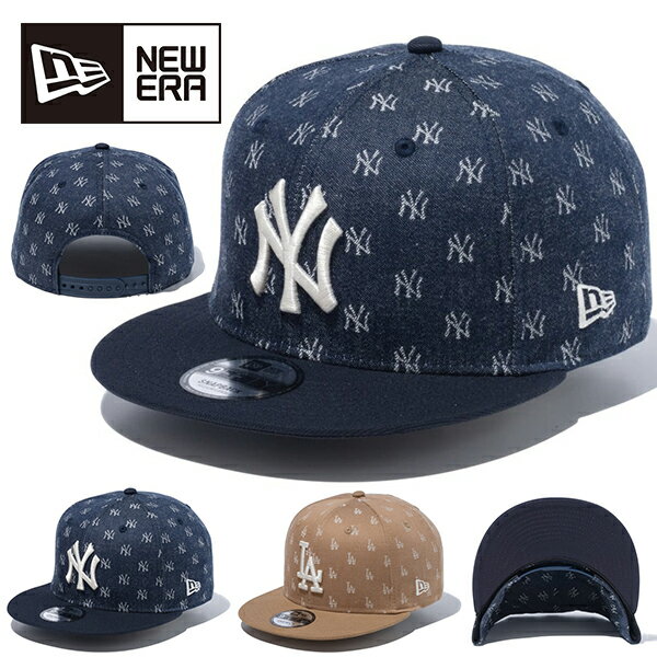 送料無料 ニューエラ キャップ メンズ レディース NEW ERA 9FIFTY NEYYAN JACQUARD MLB ヤンキース ドジャース メジャーリーグ 球団 ロゴ モノグラム 総柄 CAP 帽子 アジャスター 14109644 14109652 2024春夏新作