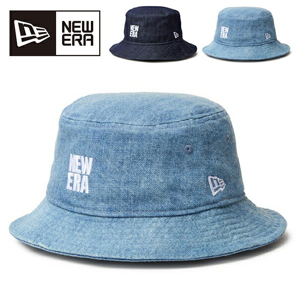 送料無料 ニューエラ ハット メンズ レディース NEW ERA BUCKET01 DENIM SQ LOGO バケットハット デニム 帽子 キャップ CAP 14388526 14388525 2025春夏新作