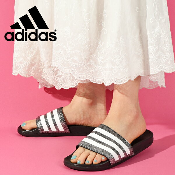 31 off アディダス 履き心地抜群 クラウドフォーム搭載 レディース ラメ サンダル adidas ADILETTE COMFORT K アディレッタ スポーツサンダル シャワーサンダル スポーツ ジム 2023春新色 FY8836