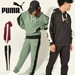 送料無料 プーマ メンズ レディース スウェット 上下セット PUMA CORE HERITAGE フーディースウェット テーパード パンツ ジャージ スエット 上下組 セットアップ スポーツウェア トレーニング ウェア 2023秋冬新作 677675 677676