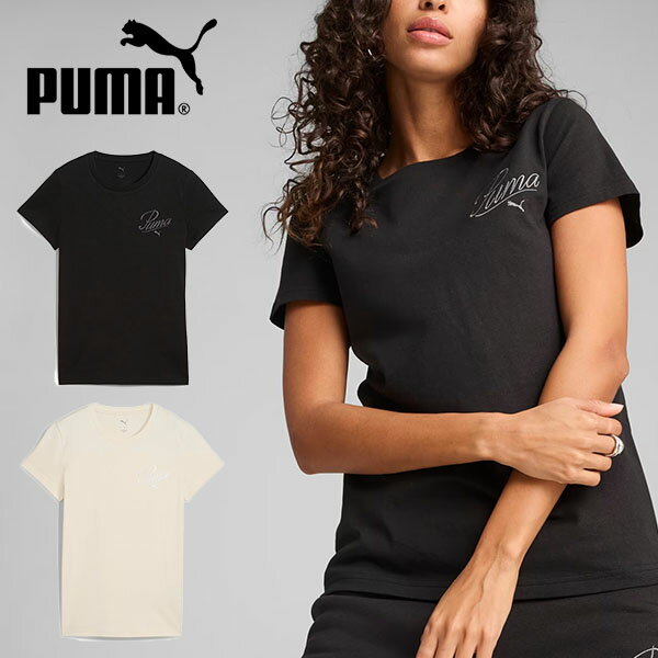 ゆうパケット対応可能!プーマ レディース 半袖 Tシャツ PUMA ESS SCRIPT Tシャツ スポーツカジュアル スポカジ 2025春夏新作 687619