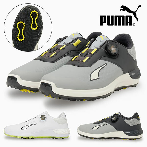 送料無料 プーマ ゴルフシューズ メンズ PUMA パワーアセンド ニトロ ディスク GOLF ゴルフ スパイクレ..