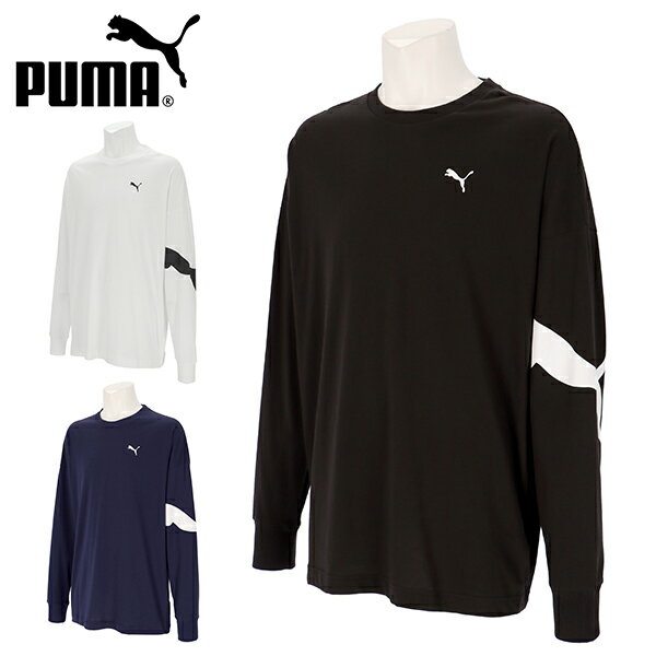 限定店舗品 送料無料 プーマ メンズ レディース 長袖 Tシャツ PUMA LS コットン オーバーサイズド Tシャツ ロンT スポーツ カジュアル スポカジ ロゴ 694710