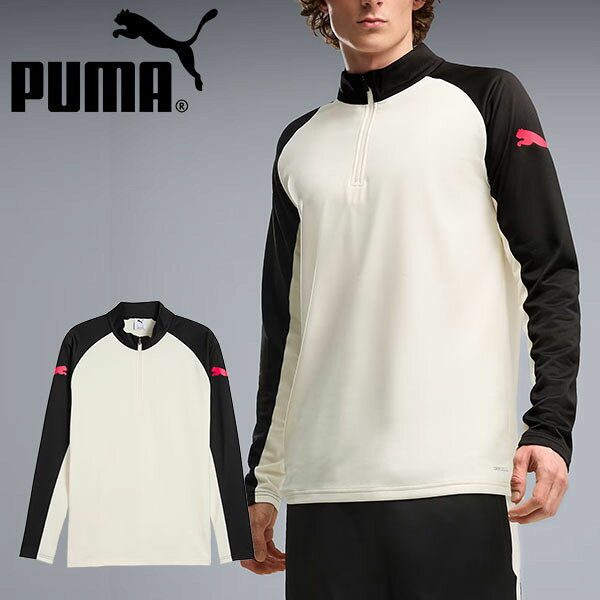 ■商品コメント &nbsp; PUMA(プーマ) INDIVILIGA 1/4 ジップトップ になります。 メンズ・男性・紳士 スタイリッシュなメンズサッカーINDIVILIGA 1/4ジップトップ。 軽量で通気性に優れた素材を使用し、トレーニング中も快適な着心地が特徴です。1/4ジップ仕様により温度調整が簡単で、動きやすさも抜群。伸縮性のある生地が体にフィットし、洗練されたデザインが魅力です。サッカーやスポーツシーンはもちろん、普段使いにもおすすめの一枚です。 両肩プーマロゴ ハーフジップ 長袖 サッカー 野球 ラグビー ランニング フィットネス ジム トレーニング テニス バレー バスケットボール ゴルフ ダンスなど様々なスポーツシーンにオススメです。 大きいサイズもあります。 ■本体:ポリエステル100%■袖:ポリエステル100% ※ご注文後、発送までにお時間をいただく場合がございます。 商品によってかかるお日数は異なりますので、お急ぎの方はメールにてお問い合わせください。 ※メーカー在庫切れ、廃盤など が生じた場合、やむを得ず、キャンセルの場合、ご登録いただいたメールアドレスへご連絡させていただきます。 &nbsp; ■商品詳細 &nbsp; ■ブランド PUMA-JAPAN（プーマジャパン） ■商品名 INDIVILIGA 1/4 ジップトップ ■品番 660984 ■カラー 04-Sugared Almond-Ultra Red-PUMA Black（2026秋冬新色） ■材質 ■本体:ポリエステル100%■袖:ポリエステル100% &nbsp; ■商品カラーにつきまして &nbsp; 可能な限り商品色に近い画像を選んでおりますが、閲覧環境等により画像の色目が若干異なる場合もございますので、その旨をご理解された上でご購入ください。 &nbsp; メーカー希望小売価格はメーカー商品タグに基づいて掲載しています