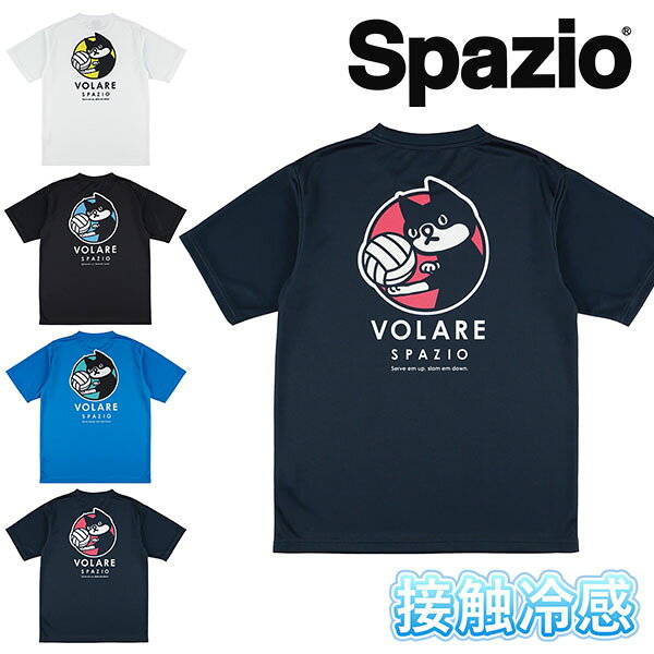 ゆうパケット対応可能！接触冷感 スパッツィオ メンズ レディース 半袖 Tシャツ Spazio Pippoバレープラシャツ1 吸水速乾 プラクティスシャツ スポーツウェア バレーボール トレーニング ウェア 練習 部活 クラブ VS-0001