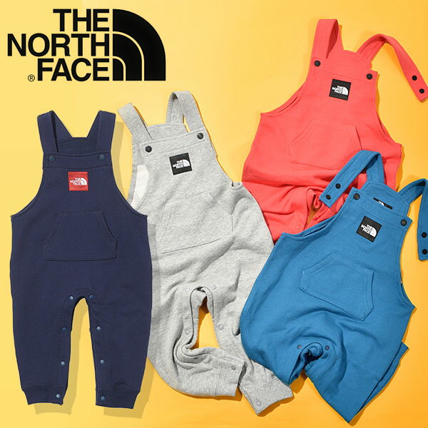 ゆうパケット発送！送料無料 ノースフェイス キッズ ベビー オーバーオール THE NORTH FACE Sweat Logo Overall スウェットロゴオーバーオール 2022春新色 ロンパース つなぎ パンツ nbb32103