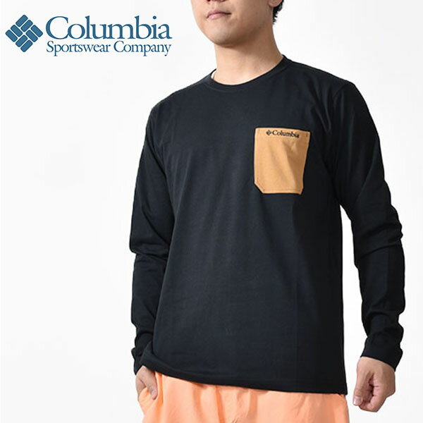 XLサイズのみ コロンビア 長袖Tシャツ Columbia メンズ Young Street LS Shirt 胸ポケット ロンT ロゴ ワンポイント ロゴTシャツ 丸首 クルーネック ウェア アウトドア キャンプ 登山 ハイキング フェス PM0554 2022春夏新作 【あす楽対応】