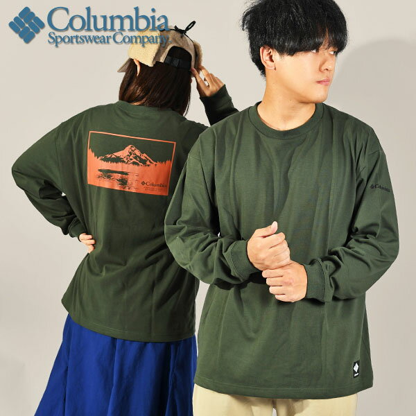 送料無料 コロンビア 長袖Tシャツ Columbia メンズ レディース ミラーズクレスト ロングスリーブ グラフィックTシャツ 速乾 UVカット ロンT バックプリント 丸首 クルーネック ウェア アウトドア キャンプ PM6812 2023秋冬新作 【あす楽対応】