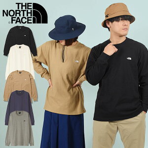 送料無料 小さめロゴ ノースフェイス 長袖Tシャツ 生地厚 メンズ レディース UV ロンT THE NORTH FACE L/S Nuptse Cotton Tee ロングスリーブ ヌプシ コットン ティー 2023秋冬新色 NT32345