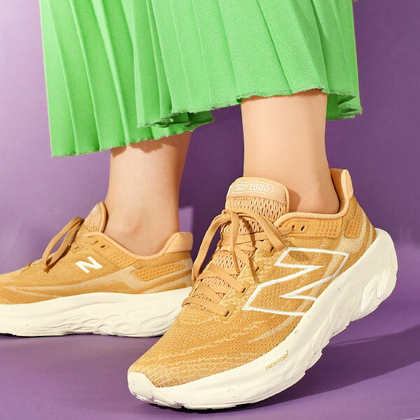 送料無料 ニューバランス 厚底 スニーカー New Balance レディース Fresh Foam 1080 v13 軽量 ニット ビッグロゴ ランニングシューズ 通学 通勤 運動靴 ランニング ウォーキング ジョギング スポーツ シューズ 靴 20%offのサムネイル