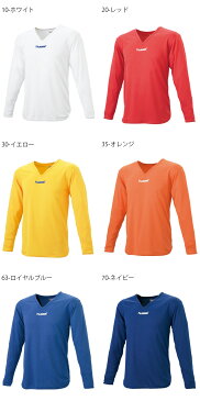 ヒュンメル hummel L/Sインナーシャツ メンズ 長袖 Vネック ルーズフィット インナー アンダーウェア サッカー フットボール フットサル トレーニング ウェア 部活 クラブ HAP5140