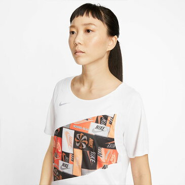 半袖 Tシャツ ナイキ NIKE レディース ICNCLSH プリンテッド S/S トップ シャツ ロゴ プリント ランニングシャツ トレーニングシャツ スポーツウェア ランニング ジョギング ホワイト 白 CJ1938 2020春新作 20％OFF