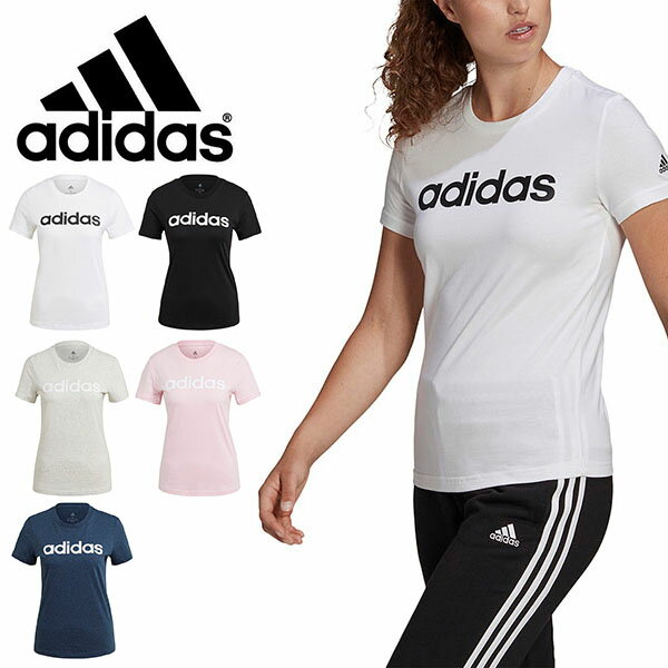 ゆうパケット発送！送料無料 アディダス 半袖 Tシャツ adidas レディース W ESS LIN Tシャツ ビッグロゴ スポーツウェア ランニング ジョギング トレーニング ウェア ジム ヨガ フィットネス 28869