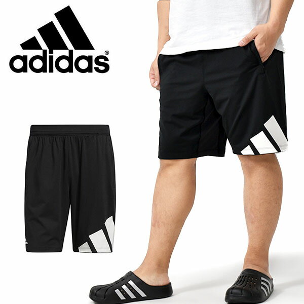 アディダス ハーフパンツ adidas メンズ M 4KRAFT 3 BAR SHORTS ショーツ 短パン ショートパンツ ビッグロゴ スポーツウェア ランニング ジョギング トレーニング ウェア ジム ブラック 黒 2021春新作 得割10 JMA48