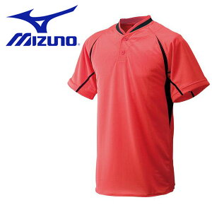 送料無料 半袖 Tシャツ ミズノ MIZUNO メンズ シャツ ハーフボタン 小衿付き 野球 ソフトボール トレーニング ウェア 草野球 クラブ 部活 練習 合宿 52LE262 得割