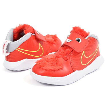40%OFF ベビーシューズ ナイキ NIKE チーム ハッスル D 9 LIL TD キッズ ベビー 子供 ジュニア 男の子 女の子 ベビー靴 シューズ 靴 子供靴 スニーカー ベルクロ ファー付き レッド 赤 CT4066 2020冬新作 【あす楽対応】
