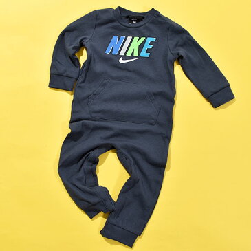 ナイキ ワッフル ロンパース ベビー NIKE BLOCK WAFFLE COVERALL ブロック ワッフル カバーオール ベビー服 子供服 股開き 長袖 ロゴ 出産祝い おしゃれ かわいい 66i486