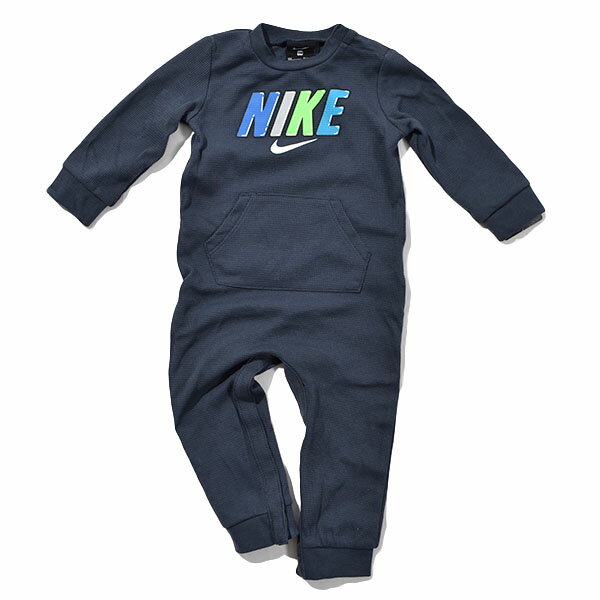 ナイキ ワッフル ロンパース ベビー NIKE BLOCK WAFFLE COVERALL ブロック ワッフル カバーオール ベビー服 子供服 股開き 長袖 ロゴ 出産祝い おしゃれ かわいい 66i486