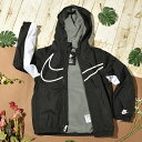 30%OFF 送料無料 ナイキ ジャケット キッズ 裏フリース NIKE SWOOSH WINDBREAKER ナイロン ウィンド 防寒 ジップ パーカー 子供 アウター ブラック 黒 86j331