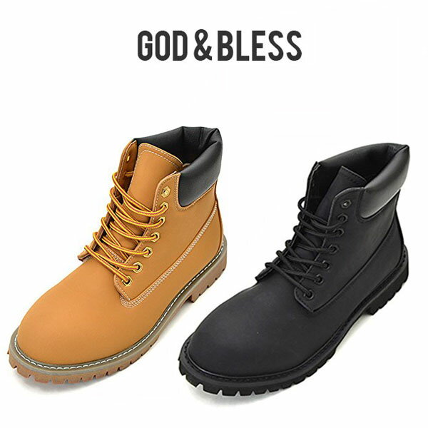 送料無料 God＆Bless イエローブーツ メンズ レディース G B FAKE LEATHER YELLOW BOOTS ブーツ 靴 シューズ