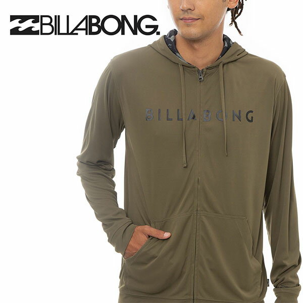 送料無料 ラッシュガード メンズ ビラボン BILLABONG 長袖 ラッシュパーカー メンズ 水着 サーフィン ボディーボード 海 ビーチ ラッシュ ジップ フーディ 2023春夏新作 20%off