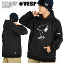 Mサイズのみ 送料無料 長袖 パーカー VESP ベスプ メンズ PEANUTS COLLABORATION WATER PROTECT HOODY 撥水 snms2023 ブラック 黒 プルオーバー フーディ メンズ レディース ユニセックス スノーボード スノボ 紳士 男性 婦人 女性 2023-2024冬新作 21%off