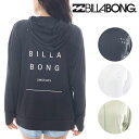 ネコポス発送! 送料無料 ラッシュパーカー レディース 長袖 UVカット ビラボン BILLABONG ZIP UP HOODED LOGO LOOSE RAS...