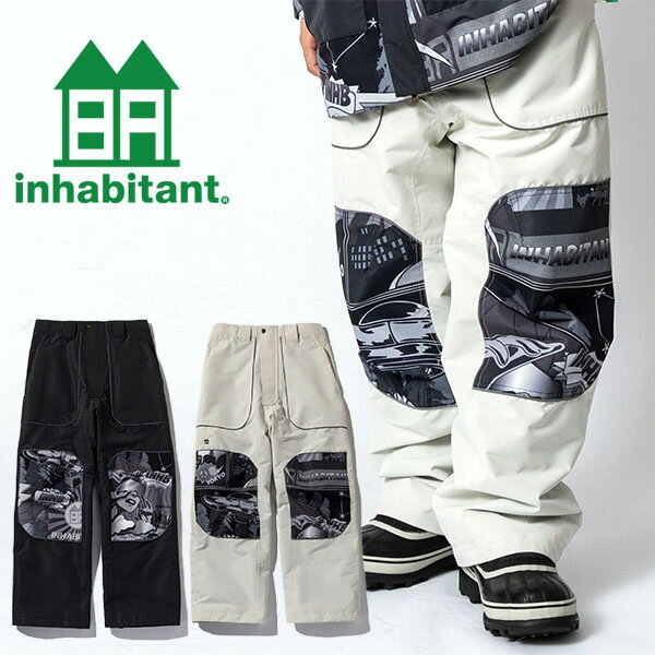 送料無料 スノーボード ウエア パンツ inhabitant インハビタント PIPING LINE SNOW PANTS パンツ メンズ スノボウエア スノー 2025-2026冬新作 25-26 25/26