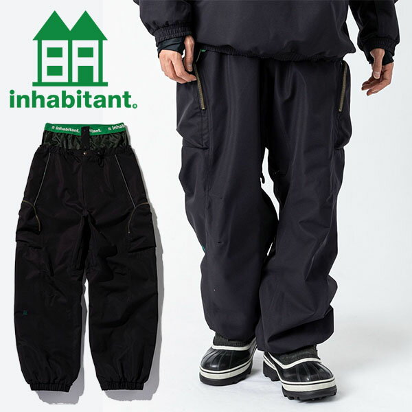 送料無料 スノーボード ウエア パンツ inhabitant インハビタント SIDE CARGO SNOW PANTS ワイドパンツ メンズ スノボウエア スノー 2025-2026冬新作 25-26 25/26