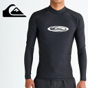 ネコポス発送! 送料無料 ラッシュガード メンズ クイックシルバー QUIKSILVER 長袖 TWISTED LR ロゴ 水着 UVカット ロンT スイムウェ...