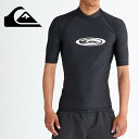 ネコポス発送! 送料無料 ラッシュガード メンズ クイックシルバー QUIKSILVER 半袖 TWISTED SR ロゴ 水着 UVカット スイムウェア Tシ...