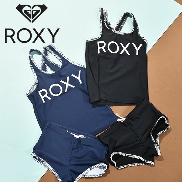 30%off 水着 キッズ ロキシー ROXY 女の子 ジュニア MINI DEEP WATER タンキニ ロゴ セパレート ショートパンツ タンクトップ 海水浴 プール サーフ 海 ビーチ サーフィン スイミング 水泳 ガールズ こども 子供 TSW221100