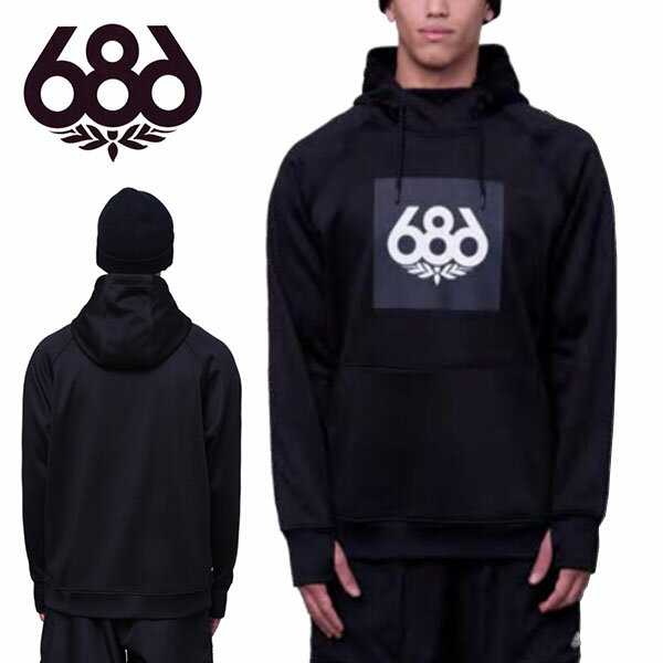 30%off 送料無料 パーカー 686 SIX EIGHT SIX シックスエイトシックス ブラック BONDED FLEECE PULLOVER HOODY メンズ レディース ユニセックス ウォータープルーフ 撥水 スノボ スノーボード M3WNCS112 2023-2024冬新作