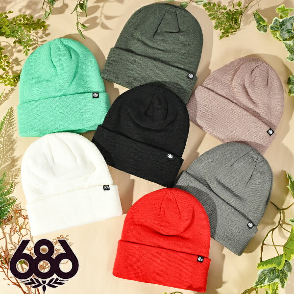 30%off ゆうパケット対応可能！ 送料無料 ニット帽 686 SIX EIGHT SIX シックスエイトシックス STANDARD ROLL UP BEANIE ニット ビーニー メンズ レディース スノボ スノーボード スノー 帽子 ニットキャップ KCRBNE04 2023-2024冬新作