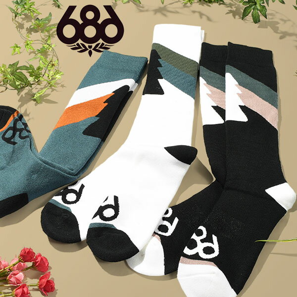 30 off 送料無料 ロングソックス 686 SIX EIGHT SIX シックスエイトシックス TREE LIFE SOCK 3PK ソックス 靴下 3枚 3枚組み メンズ レディース スノーボード スノー M2WSOC04P 2023-2024冬新作