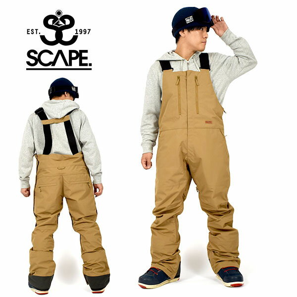 得割30 送料無料 スノーボードウェア SCAPE エスケープ BIB PANTS メンズ パンツ ビブパンツ スノボ スノーボード スノーウェア ボトムス