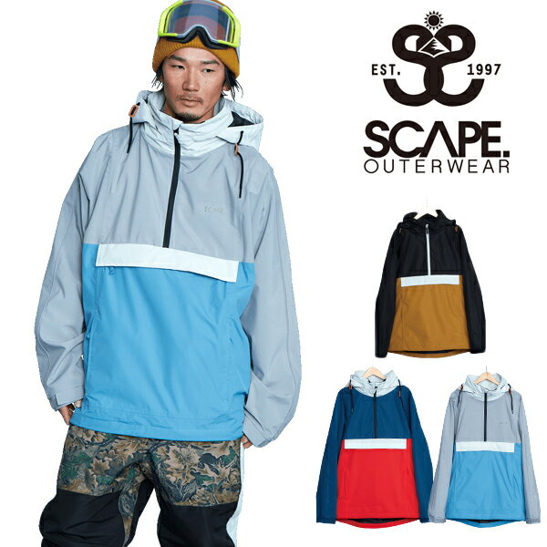 ■商品コメント &nbsp; SCAPE(エスケープ) ANORAK JACKET(アノラックジャケット) ハーフジップのアノラックジャケット SCAPEがストリート風に落とし込んだかっこいいアイテム S 着丈：74 1/2胸囲：58.5 1/2裾囲：58.5 袖丈91.1cm M 着丈：77 1/2胸囲：61 1/2裾囲：61 袖丈93.8cm L 着丈：80 1/2胸囲：63.5 1/2裾囲：63.5 袖丈96.5cm XL 着丈：83 1/2胸囲：66 1/2裾囲：66 袖丈99.2cm &nbsp; ■商品詳細 &nbsp; ■ブランド SCAPE(エスケープ) ■商品名 ANORAK ■品番 71121308 ■材質 water proof 10000mm BREATHABLE 8000g/m2/24hr ■サイズ サイズ 着丈 1/2胸囲1/2裾囲袖丈 *** &nbsp; ■商品カラーにつきまして &nbsp; 可能な限り商品色に近い画像を選んでおりますが、閲覧環 境等により画像の色目が若干異なる場合もございますので、その旨をご理解 さ れた上でご購入ください。 &nbsp; メーカー希望小売価格はメーカー商品タグに基づいて掲載しています