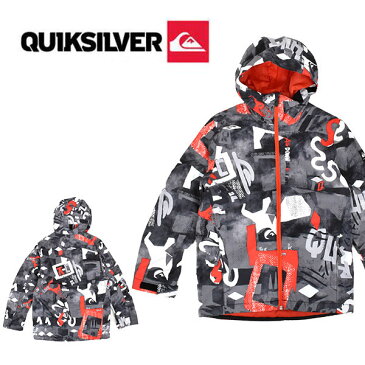 送料無料 スノーボードウェア QUIKSILVER クイックシルバー MISSION PRINTED YOUTH JK グレー 灰 キッズ ジュニア 男の子 ジャケット スノーボード スノボ ウェア スノーパンツ 30%off