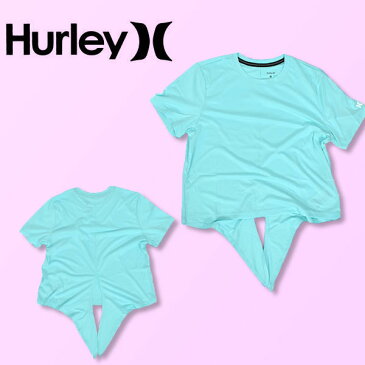 35%off 半袖ラッシュTシャツ HURLEY ハーレー レディース QUICK DRY OAO KNOT SURF TOP グリーン 緑 ロゴ UVカット ラッシュガード 紫外線対策 ラッシュ ロング サーフィン 海 海水浴 サーフ プール ランニング アウトドア 水着