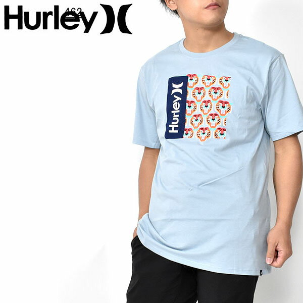 35%off 半袖Tシャツ HURLEY ハーレー メンズ PRM OAO TIGER BOX SS ブルー 青 ロゴTシャツ プリントTシャツ 半袖 Tシャツ トップス サーフ cq8551