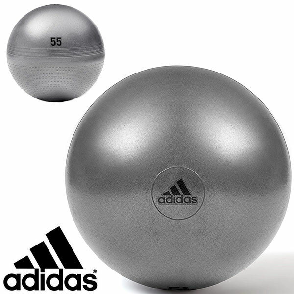 バランスボール アディダス adidas hardware ジムボール 55cm グレー バランスボール 空気入れ付き ヨガボール フィットネスボール ダイエットボール 体感トレーニング トレーニング ヨガ ストレッチ エクササイズ フィットネス ダイエット ADBL-11245GR